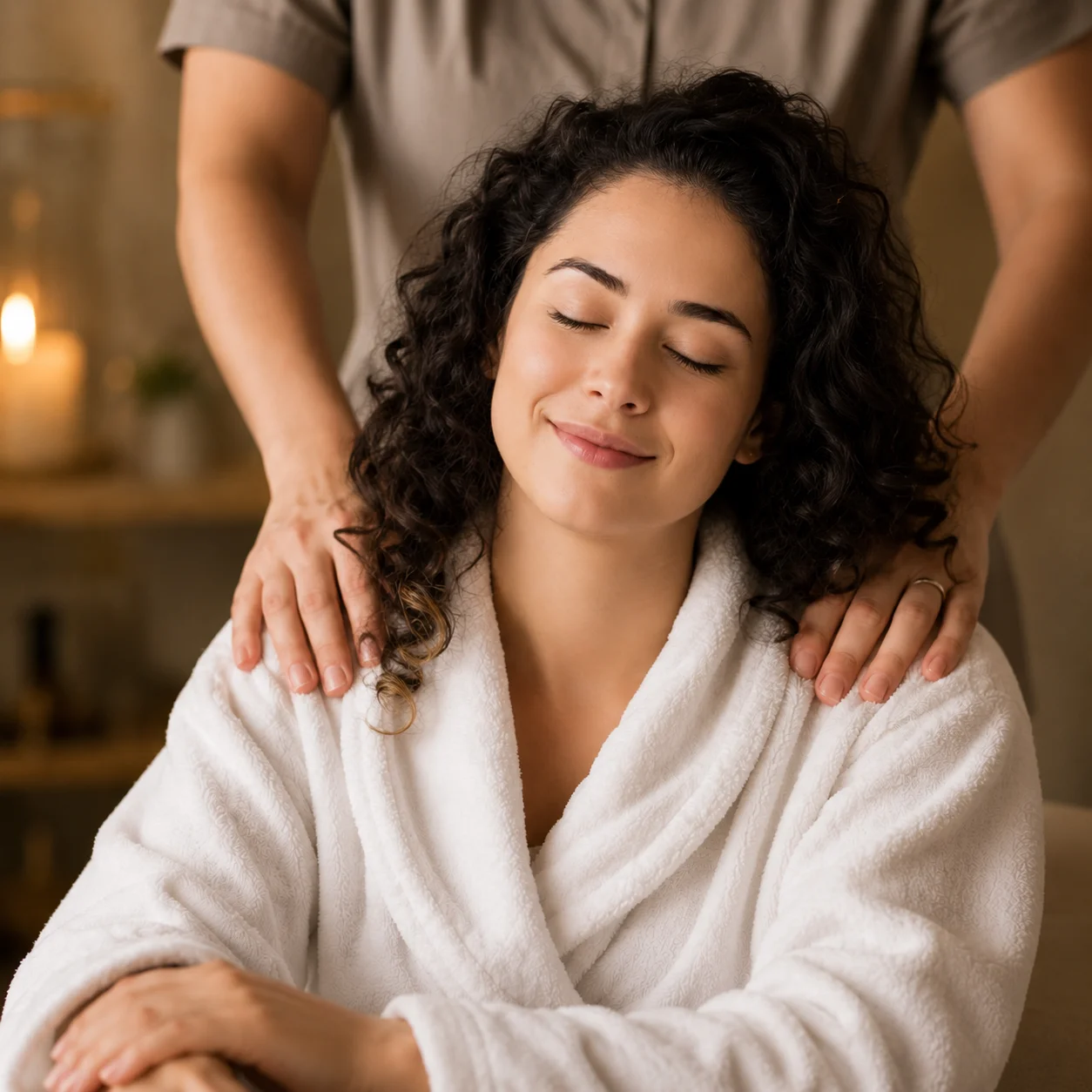 Client relaxing at Brazilian Haven Beauty